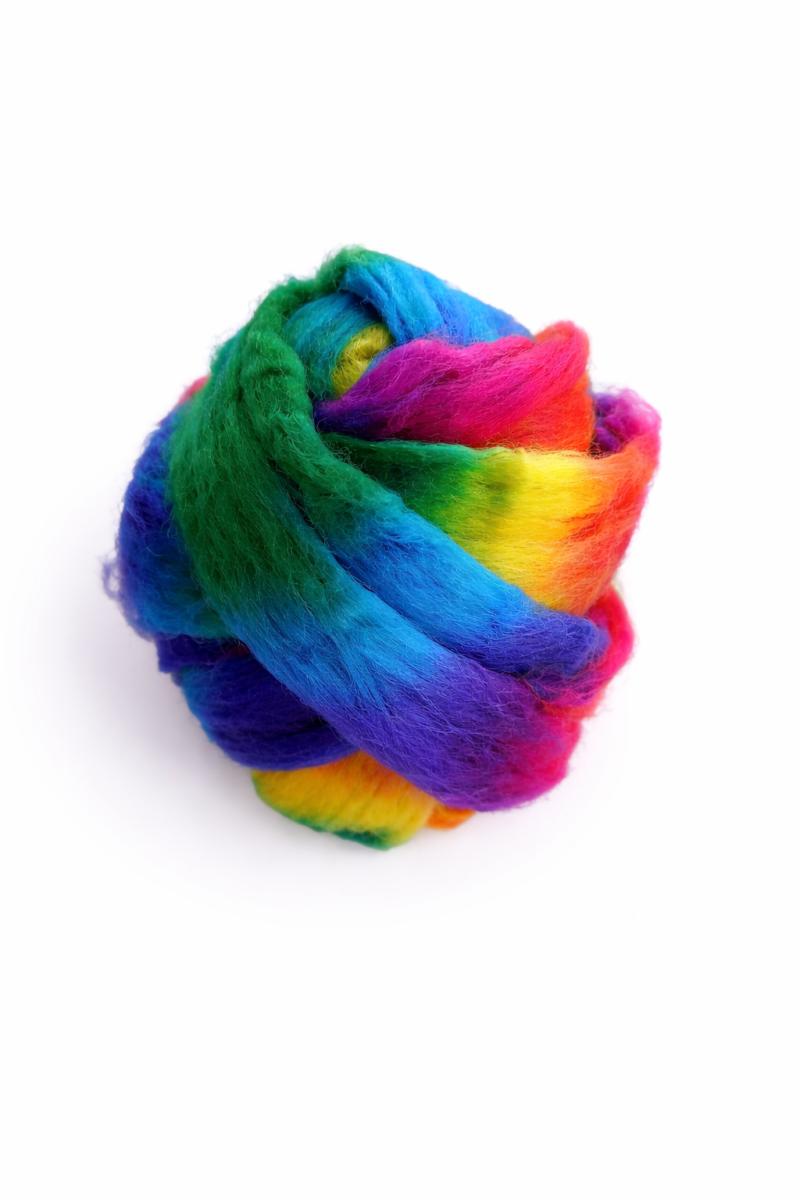 Lana peinada multicolor